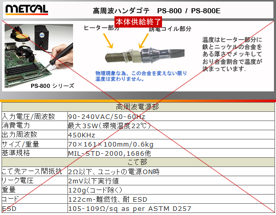 Metcal｜オーケーインターナショナル｜高周波ハンダゴテ・はんだごて